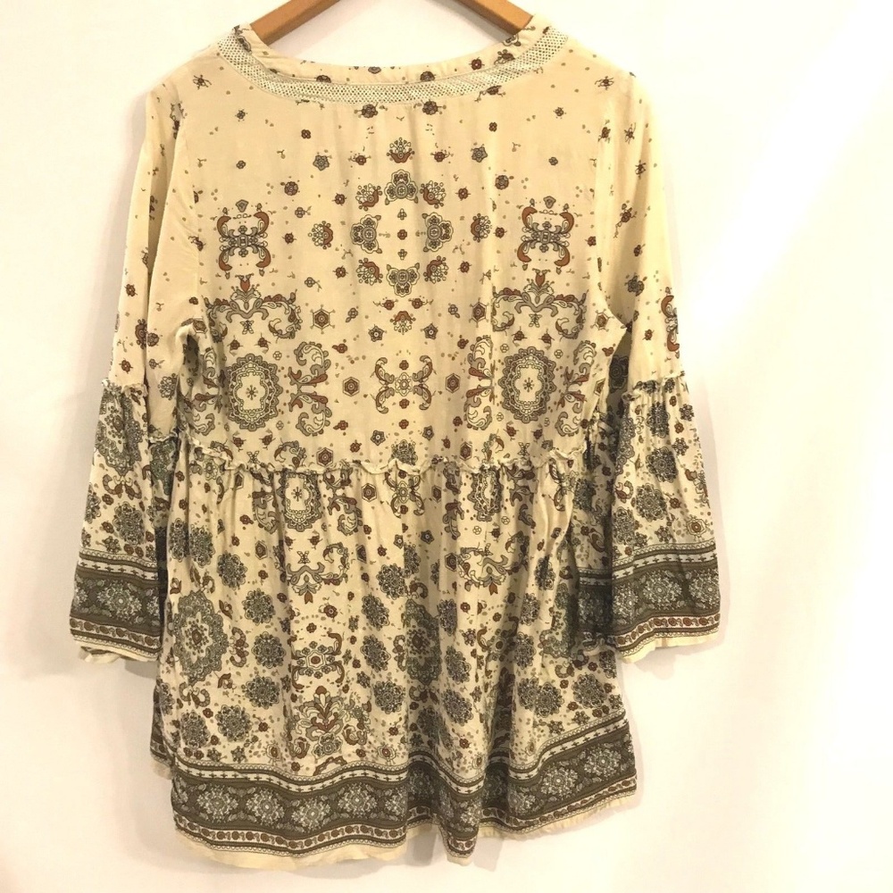 Doe & Rae Peasant Top Bell Sleeves Large - Picture 2 of 3